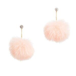 kate spade chic & cushy pouf earrings pink